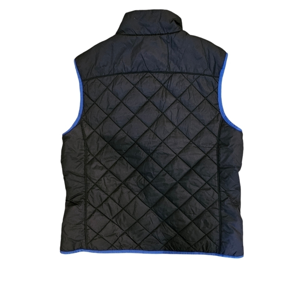Lands End Black and Blue Quilted Vest with Stand up Collar - Picture 3 of 6